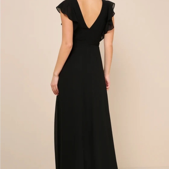 Lulus ravishing charm ruffle black wrap dress Sz 3X nwot - Picture 2 of 3